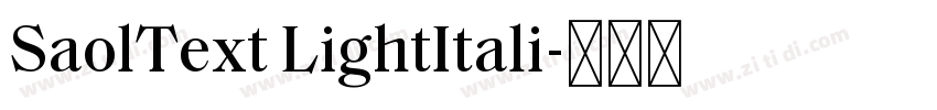 SaolText LightItali字体转换